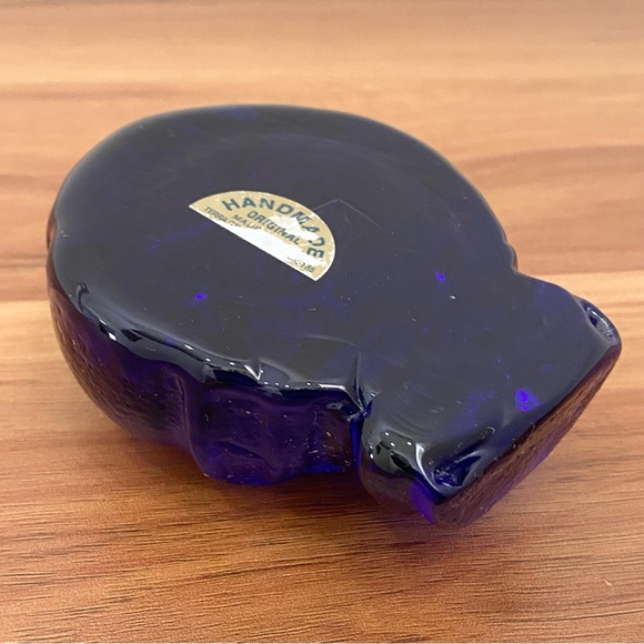 Vintage Handmade Cobalt Blue Art Glass Paperweight - Picture 10 of 11